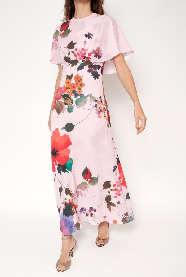 Vestido capelina flores acuareladas PRE-ORDER