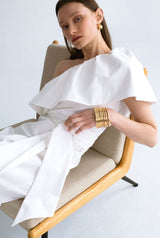 Vestido con volante - blanco