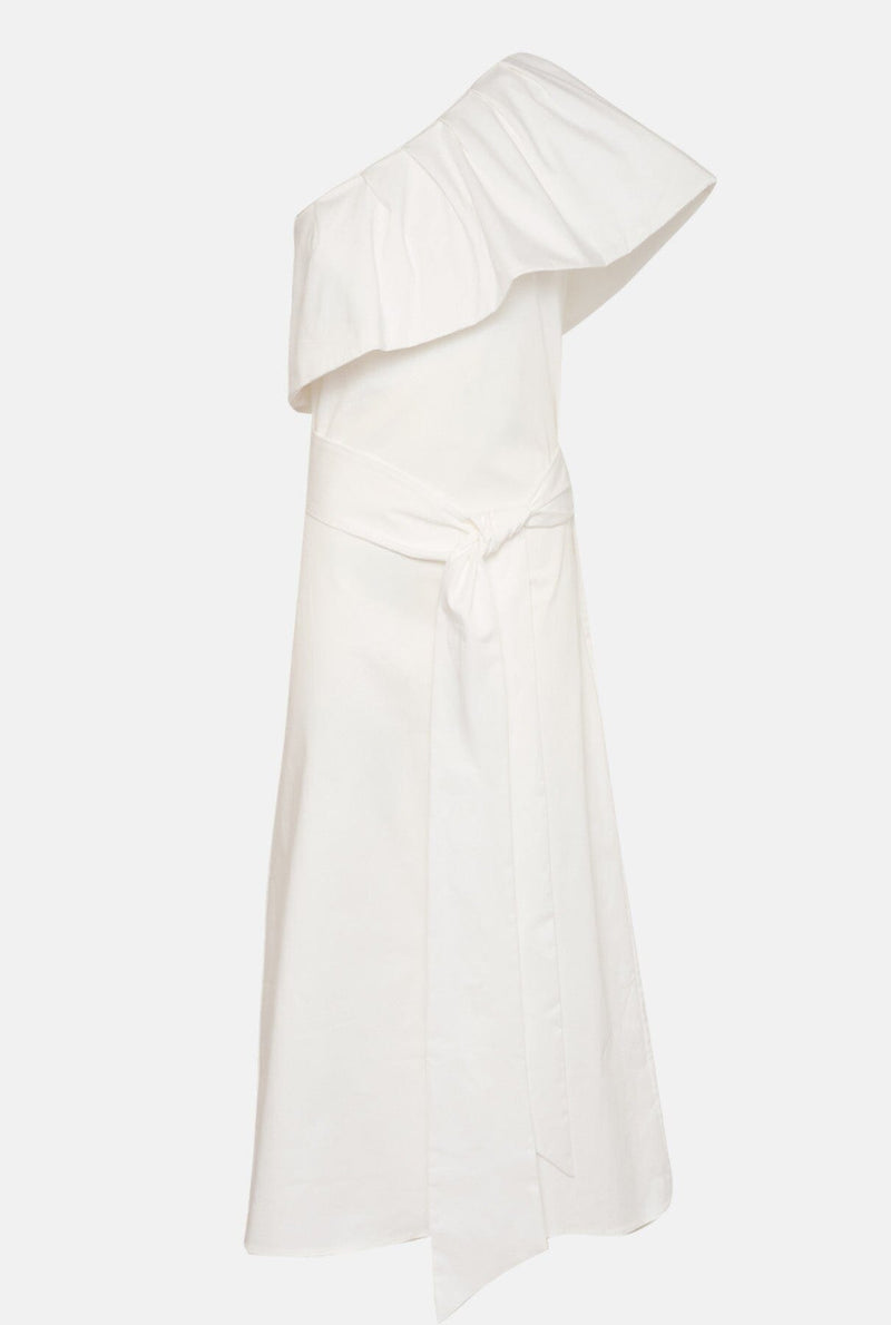 Vestido con volante - blanco