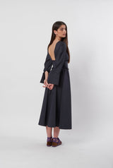Vestido fajín - azul