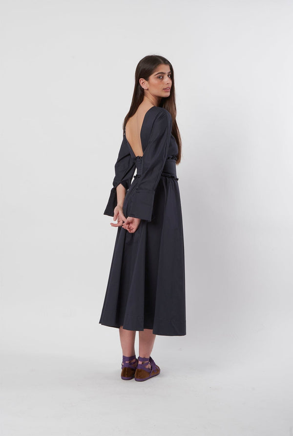 Vestido fajín - azul