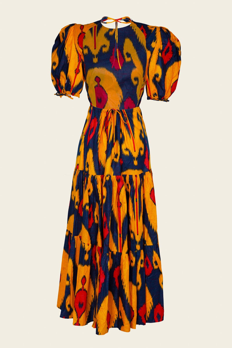 VESTIDO GABRIELLA IKAT NARANJA