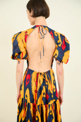 VESTIDO GABRIELLA IKAT NARANJA