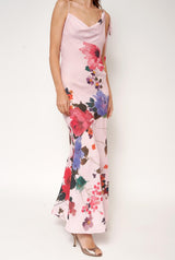 Vestido lencero asimétrico flores acuareladas PRE-ORDER