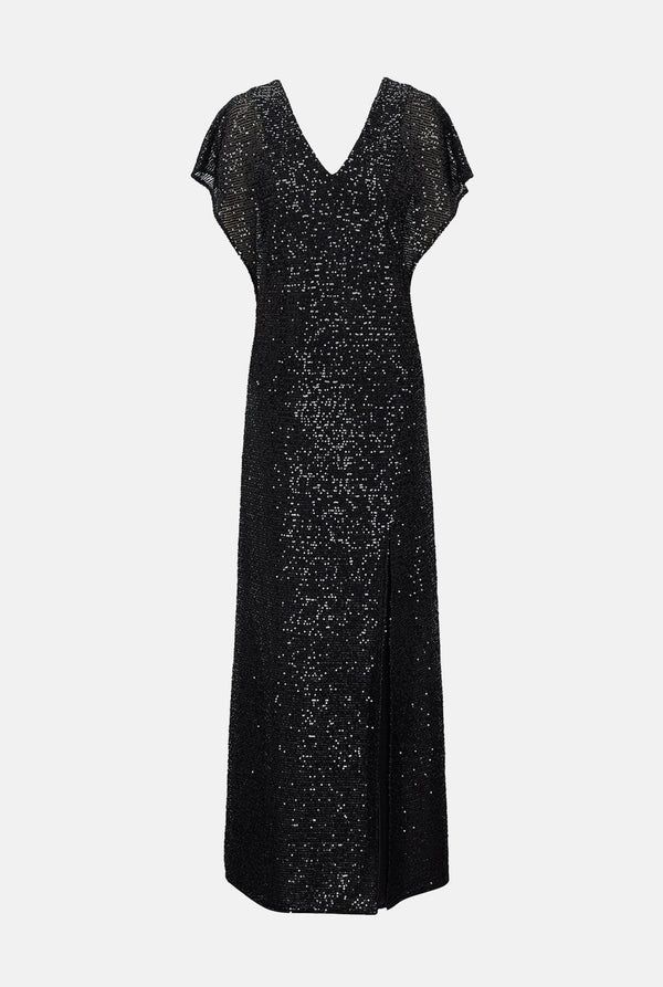 Vestido lentejuelas doble capa negro
