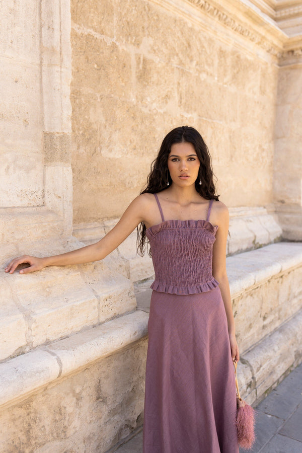 Vestido Lino Malva