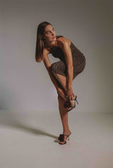 Vestido lurex punto rayas