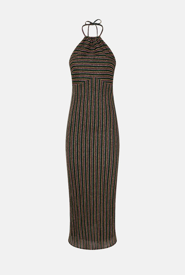 Vestido lurex punto rayas