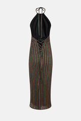 Vestido lurex punto rayas