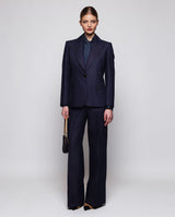 Wide-leg denim trousers