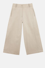 Wide-legged cotton pants